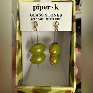 🍸 Martini Olive Drop Earrings 🍸